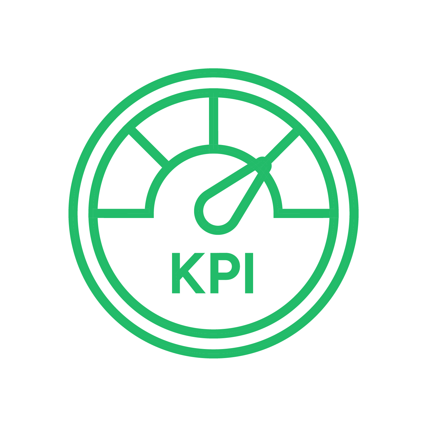 A green icon of a key performance indicator, that symbolizes a SKU Performance.